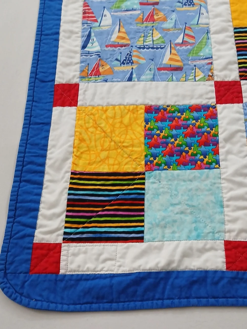 Handmade  Vintage Childs Nautical Quilt